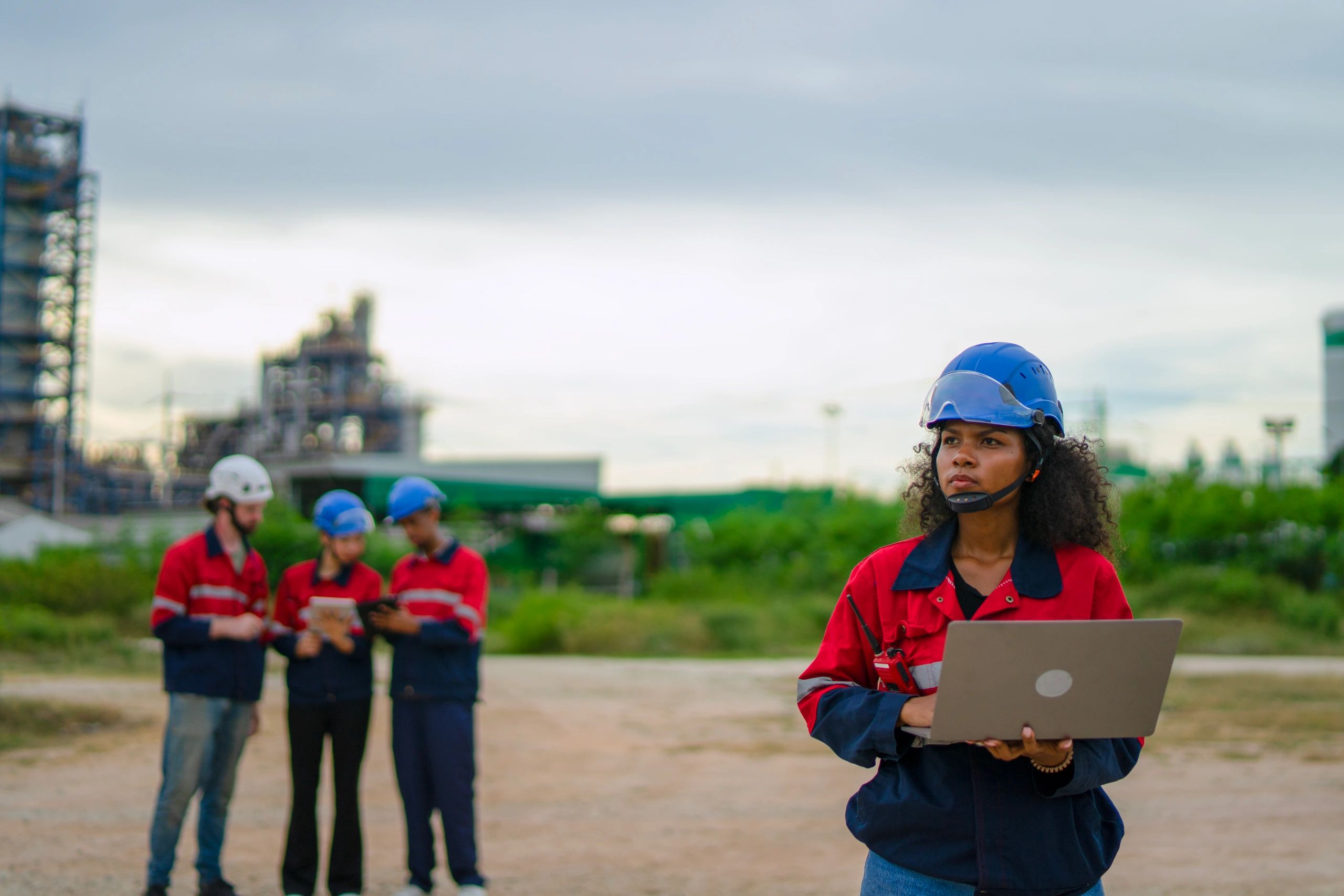 Industrial maintenance team working at a plant site